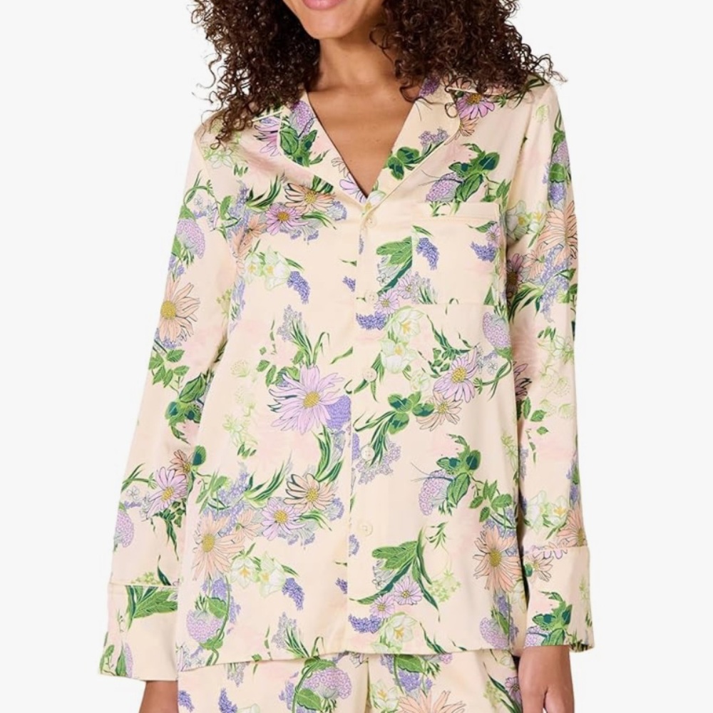 Floral Long Sleeve Shirt Amazon pj top cutie oversized new XS